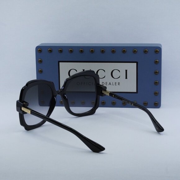 Gucci GG1431S 001 Women Butterfly Sunglasses - Black / Grey main image 10